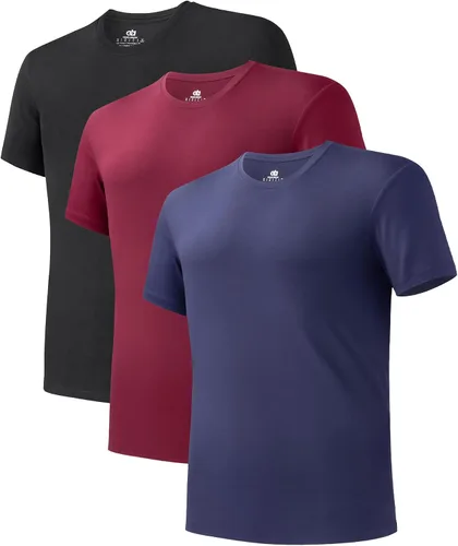Vista 23 de DAVID ARCHY Paquete de 3/5 camisetas de cuello redondo transpirables