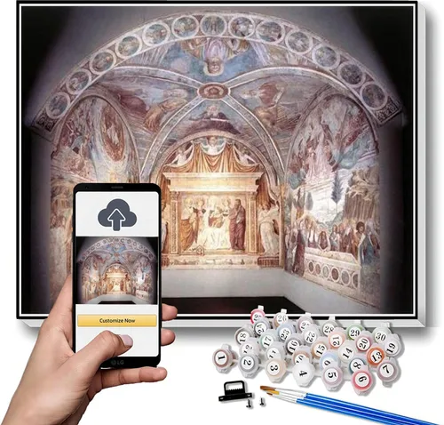 Vista 10 de Kits de pintura por números para adultos y niños Muerte del caballero de Celano pintura por Benozzo Gozzoli Arts Craft para decoración de pared