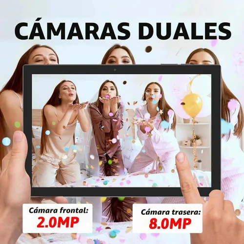 Vista 7 de Tablet Android 15, tabletas 2 en 1 de 10 pulgadas con teclado, 18 GB de RAM 128 GB ROM 2 TB Expand, CPU de cuatro núcleos de 2.0 GHz, 5G WiFi 6