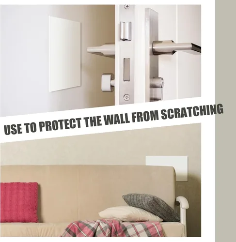 Vista 6 de Frienda Placa de pared de goma autoadhesiva de 5 x 3 pulgadas, placa de pared en blanco sin tornillos, cubierta de orificio de parche decorativa
