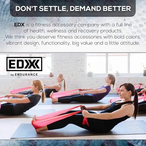 Vista 7 de EDX Bandas de resistencia planas de 12 pulgadas para fitness o terapia física, juego de 3 bandas sin látex
