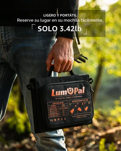 Vista 6 de Panel solar portátil, LUMOPAL 60W plegable paneles solares cargador