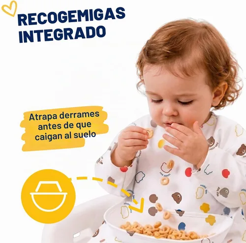 Vista 6 de Eli with Love Disposable Bibs Individually Wrapped Bib with Crumb Catcher - Waterproof Baby Bibs For Feeding