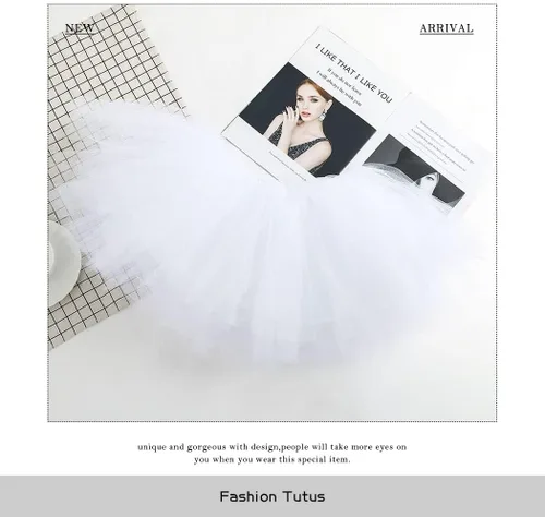 Vista 45 de REETAN Falda tutú de ballet de 6 capas de tul corto tutús para mujer