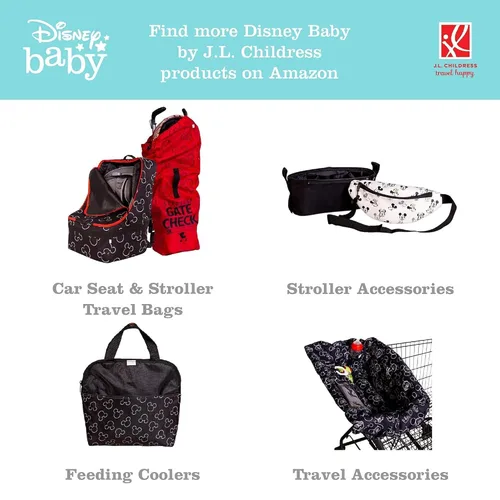 Vista 6 de Disney Baby by J.L. Childress - Cambiador portátil de cuerpo completo para bebé, Mickey Black, 19 x 30 pulgadas (paquete de 1)