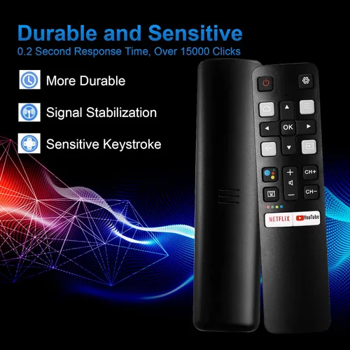 Vista 3 de RC802V Control remoto de voz Rplacement Compatible con todos los TCL Android 4K UHD Smart TV