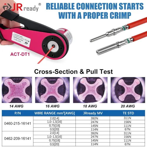 Vista 5 de JRready ST6309 Deutsch DT Kit de conectores 416 unidades, 2 3 4 6 8 12 pines IP68 conectores eléctricos automotrices impermeables, tamaño 16
