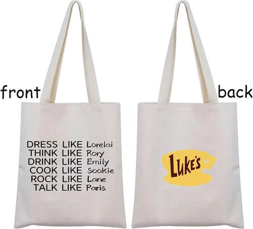 Vista 2 de TSOTMO Bolsa de maquillaje de Luke para niñas, espectáculos de televisión, vestido de regalo como Lorelai piensa como Rory Bebe como Emily COOK Like
