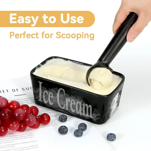 Vista 2 de Cuchara para helado, cuchara de aluminio antiadherente de una pieza, anticongelante, de 7 pulgadas, diseño resistente y duradero, fácil de limpiar