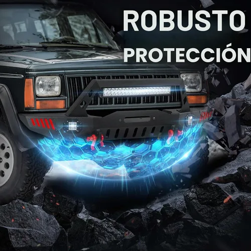 Vista 7 de Parachoques delanteros y traseros para Cherokee XJ compatibles con Cherokee XJ 1984-2001 (2/4 puertas) parachoques todoterreno con placa