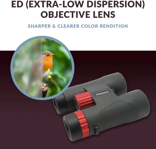 Vista 7 de Oberwerk Binoculares Sport ED 8x42 – Prismáticos profesionales para adultos/senderismo y exteriores/observación de aves de nivel avanzado/armadura