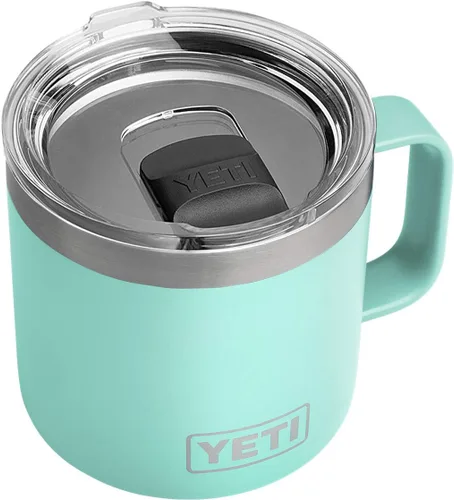 Vista 22 de YETI Rambler - Taza de 14 oz con aislamiento al vacío, de acero inoxidable con tapa MagSlider, color inoxidable Rosa (Bimini Pink)