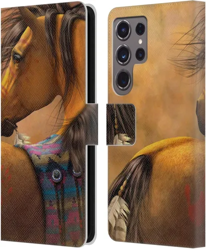 Vista 130 de Head Case Designs Officially Licensed Laurie Prindle A Morgan Christmas Western Stallion Leather Wallet Case Compatible with Samsung Galaxy A07 4G