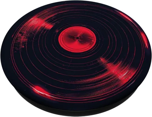 Vista 2 de Red Vinyl Record Player Vinyl Collector Retro Music Lover PopSockets Adhesive PopGrip