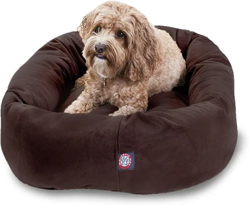 Vista 56 de Majestic Pet Cama para Perros de 52 Pulgadas de Ante Calmante Lavable 52x35x11 (Pulgadas) – Acogedora Cama Redonda para Perros con Forma de Dona