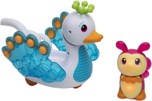 Vista 3 de Playskool Glo Friends - Hugbug & Harmony Pop, Push & Roll! - Vehículo cisne - Insecto brillante - Juguete SEL - A partir de 2 años