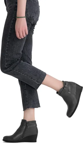 Vista 2 de Jeossy Botas de cuña 9636 para mujer Cómodas botas de cuña con cremallera lateral