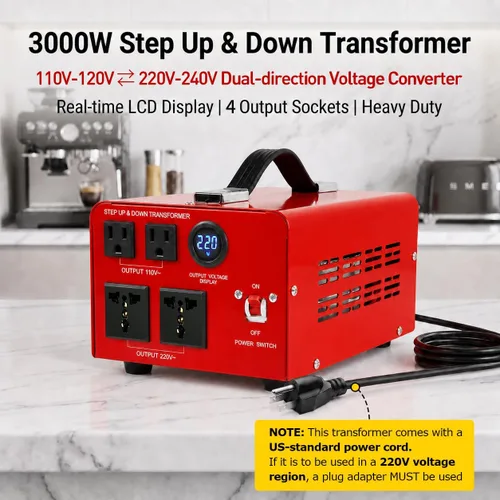 Vista 5 de Convertidor de voltaje 3000W transformador reductor 220v a 110v 120v hasta