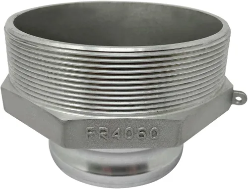 Vista 15 de Gloxco Tipo F de aluminio leva y ranura de montaje, adaptador Camlock macho de 2" x 2" NPT macho (CAM-20-F-AL)