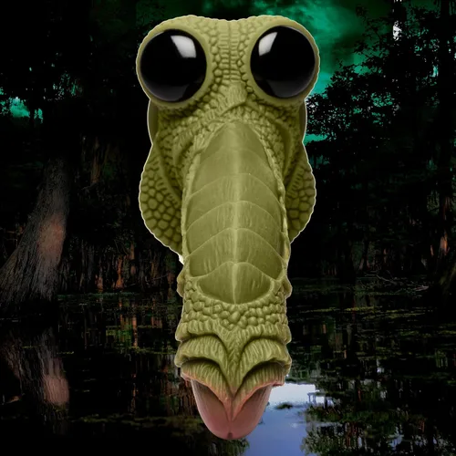 Vista 3 de CREATURE COCKS Swamp Monster - Consolador hecho con silicona de alta calidad para hombres, mujeres y parejas, juego de rol de fantasía, arnés