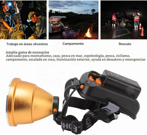 Vista 3 de Topyond Faro LED de alta potencia, faro recargable USB brillante