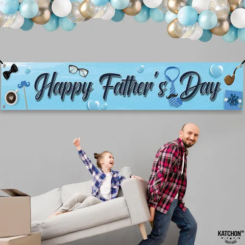 Vista 8 de KatchOn, Cartel de feliz día del padre – XL, 120 x 20 pulgadas Cartel de feliz día del padre, decoraciones del día del padre para fiesta, telón