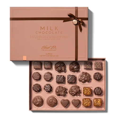 Vista 2 de Ethel M Chocolates - Cesta de regalo de chocolate con leche, colección clásica de chocolate con leche y barras de chocolate con leche prémium