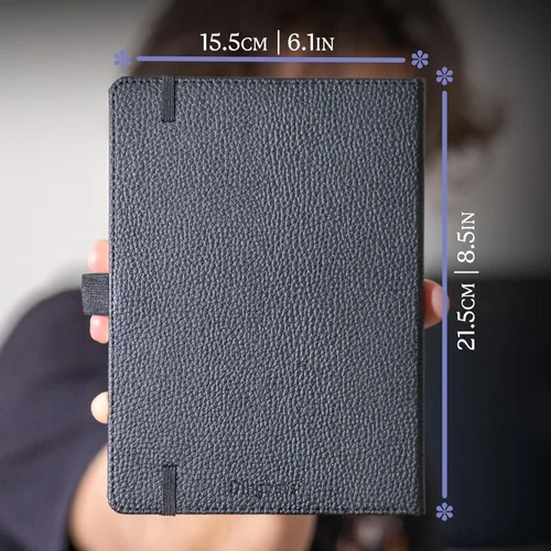 Vista 6 de Dingbats* Cuaderno de Escritura con Líneas de Vida Silvestre A5 - Tapa Dura de Cuero Vegano - Ideal para Trabajo, Viajes - Bolsillo, Cierre Elástico