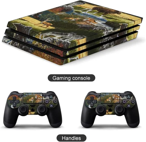 Vista 3 de Mountain Wildlife Nature Bear - Calcomanías protectoras compatibles con el controlador de consola original PS4 Slim PS4 Pro