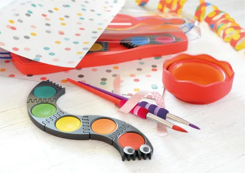 Vista 5 de Faber-Castell Juego de pinceles de pintura de agarre suave, pinceles de pintura para niños, 4 pinceles surtidos para acuarela y pintura al temple