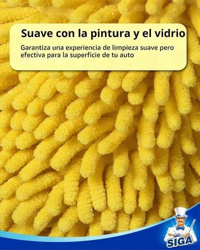 Vista 4 de MR.SIGA Manopla de lavado de coche de microfibra, guante de lavado de chenilla para lavado de autos