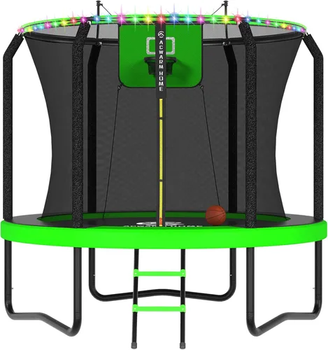 Vista 24 de Outdoor Trampoline with Net for Kids 10FT 12FT 14FT 15FT 16FT Púrpura