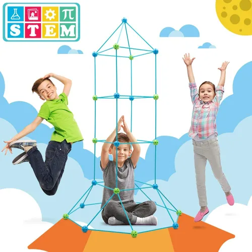 Vista 2 de Fuerte de construcción para niños Juego de construcción 85/120 Piezas Último Regalo de constructor de fuertes Construir paquetes de fabricación