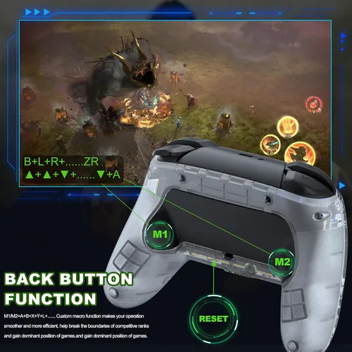 Vista 3 de arVin Switch Controller, Wireless Switch Pro Controllers for SwitchLiteOLEDPS4PS3PCiOSAndroid Remote Gaempad Joystick with 9-Colors RGB Light6-Axis