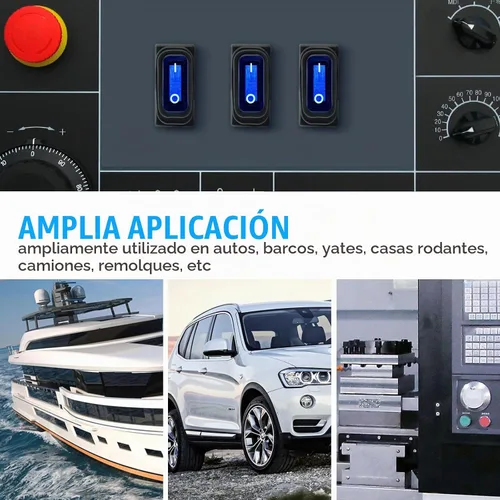 Vista 9 de Interruptor basculante de 12 V impermeable 5 piezas - Interruptor de palanca de 12 voltios con 3 cables desmontables de 20 cm, interruptores