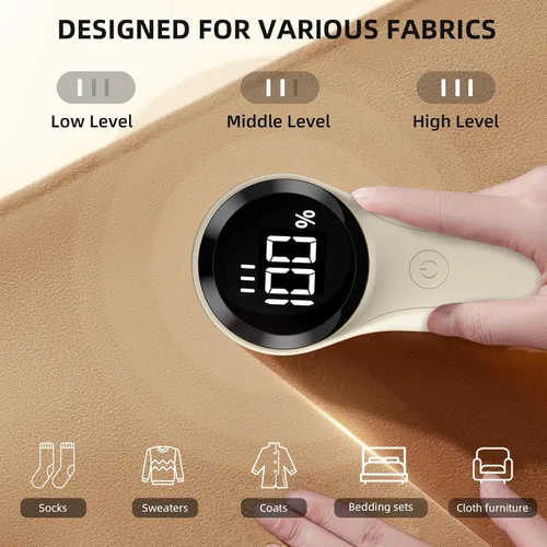 Vista 5 de Buywoo Afeitadora de Tela, Removedor de Pelusas Eléctrico, Afeitadora de Pelusas Recargable, Esenciales Domésticos para Ropa, Tapicería, Muebles