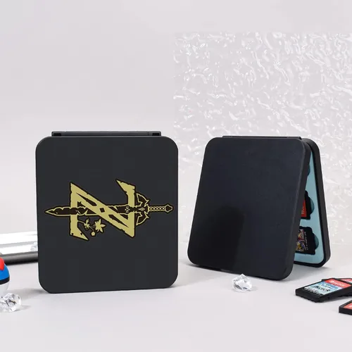 Vista 7 de DLseego Zelda - Funda de juego para Switch LiteSwitchSwitch OLED, 12 ranuras para tarjetas de juego y 12 ranuras para tarjetas Micro SD, caja