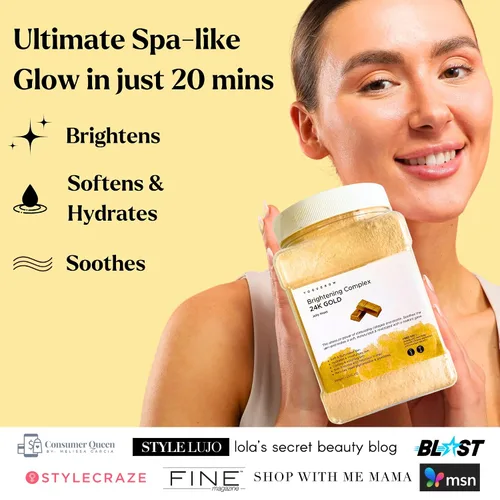 Vista 2 de VogueNow Mascarilla facial de gelatina para tratamientos faciales – Máscara de gelatina hidratante, iluminadora y nutritiva de oro de 24 quilates