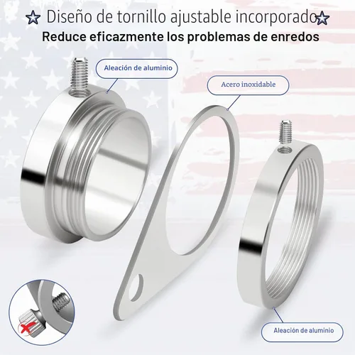 Vista 4 de Anillos giratorios de asta de bandera de 1 pulgada, clips giratorios de aleación de aluminio anti-envoltura de 360°, anillos giratorios de montaje