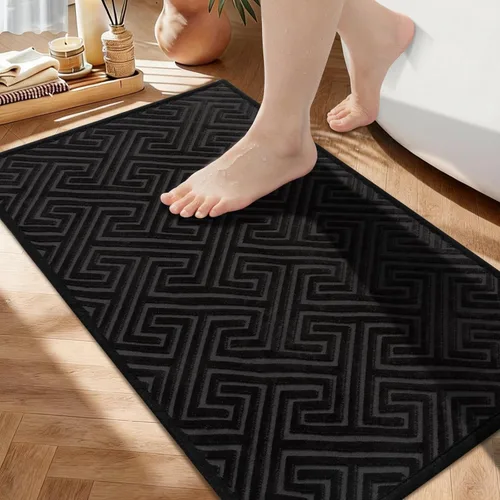 Vista 44 de YIHOUSE Alfombras de baño beige de 17 x 24 pulgadas, de secado rápido, antideslizantes, absorbentes, lavables a máquina, fina alfombra de baño