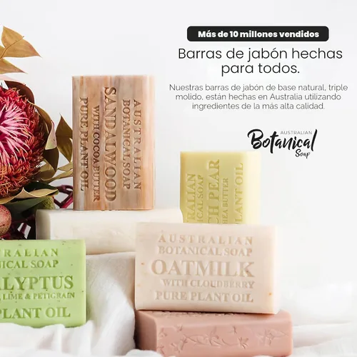 Vista 8 de Jabón de leche de cabra y miel de Manuka de Australian Botanical Soap de 6.6 OZ, barras triple molidas hechas con una base de jabón natural