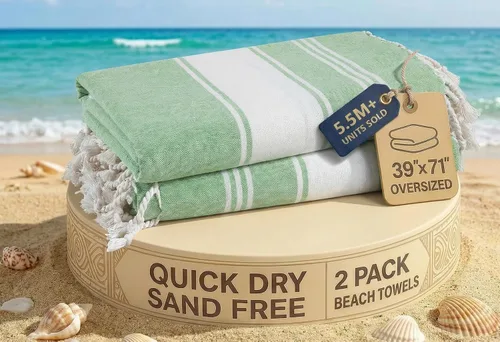 Vista 33 de LANE LINEN - Paquete de 4 toallas de playa de gran tamaño, toalla de piscina prelavada, extragrande, de secado rápido y sin arena, toalla de viaje