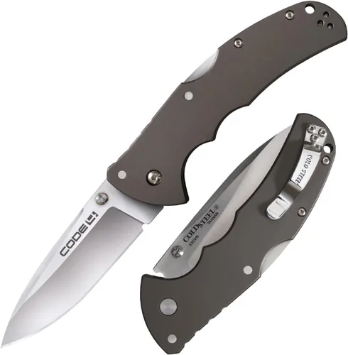 Vista 8 de COLD STEEL Code 4 S35VN - Cuchillo plegable táctico con mango de aluminio 6061 de 3.5 pulgadas con mecanismo de bloqueo Tri-Ad
