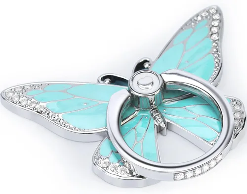 Vista 10 de Doflyesky Soporte de anillo de mariposa para teléfono celular, rotación de 360 grados, soporte de agarre de anillo de teléfono, soporte de dedo