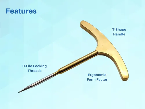 Vista 5 de Elevador de tornillo de extracción de raíces dentales para raíces delanteras, mango ergonómico, herramienta dental para cirugía oral, extracción