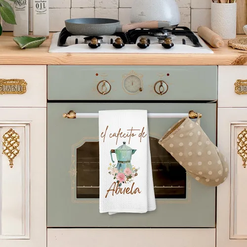 Vista 4 de Voatok Abuela Gifts - Toallas de cocina de café, regalos de Abuela para Navidad, cumpleaños de parte de nietos, toallas de mano para el mejor regalo