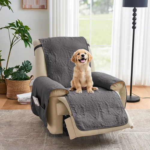 Vista 52 de Fundas acolchadas beige para sillas reclinables, impermeables, fundas para sillas reclinables para niños perezosos, fundas reclinables que admiten