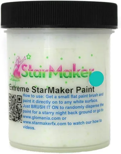 Vista 2 de StarMaker Extreme FX - Pintura reactiva a los rayos UV invisible de cristal grande que brilla en la oscuridad (aguamarina)
