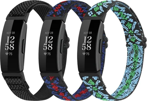 Vista 13 de Correas deportivas de nailon elásticas ajustables compatibles con Fitbit Inspire 3/Inspire 2/Inspire/Inspire HR/Ace 2/Ace 3, correas elásticas