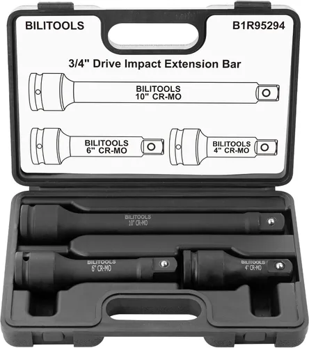 Vista 8 de BILITOOLS Juego de extensión articulada, 9 piezas de 1/4", 3/8" y 1/2" de encastre de trinquete de extensión flexible, acero Cr-V